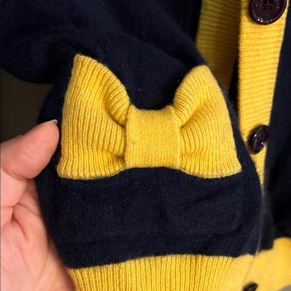 Kate Spade Navy and Yellow Women's Cardigan Sweater - Picture 2 of 5